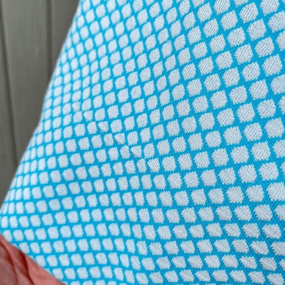 Vintage 60s Blue Textured Mod Mini Dress with Belted Back Detail - Picture 10 of 14